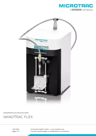 Product data sheet Nanotrac Flex